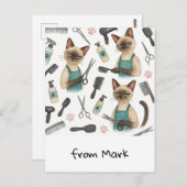 Cat Hairdresser Postkarte (Vorne/Hinten)