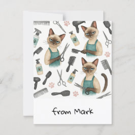 Cat Hairdresser Postkarte