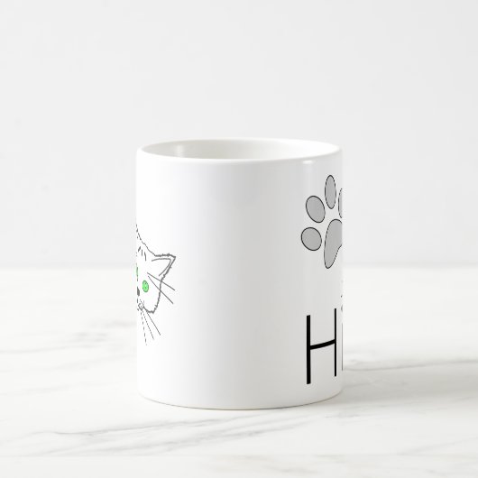 Cat - Hallo! Kaffeetasse (Mittel)