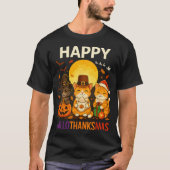Cat Hallothanksmas Kitten Halloween Erntedank T-Shirt (Vorderseite)