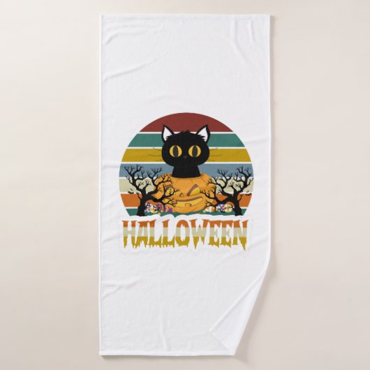 Cat Halloween Badehandtuch (Badehandtuch)