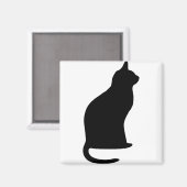 Cat Halloween Black Silhouette Magnet (Vorderseite/Rückseite)