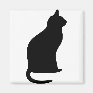Cat Halloween Black Silhouette Magnet