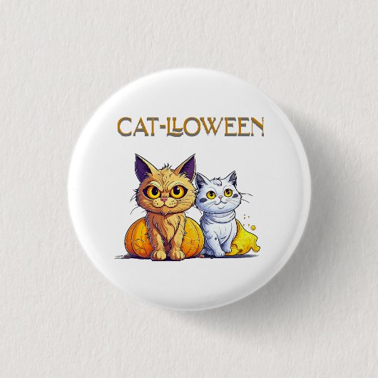 Cat Halloween Button (Vorderseite)