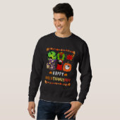 Cat Halloween Christmas Happy Hallothanksmas Thank Sweatshirt (Vorne ganz)