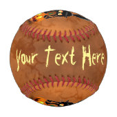 Cat Halloween erschreckter Cartoon auf Kürbiskröte Baseball (Vorderseite)