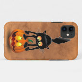 Cat Halloween erschreckter Cartoon auf Kürbiskröte Case-Mate iPhone Hülle (Rückseite (Horizontal))