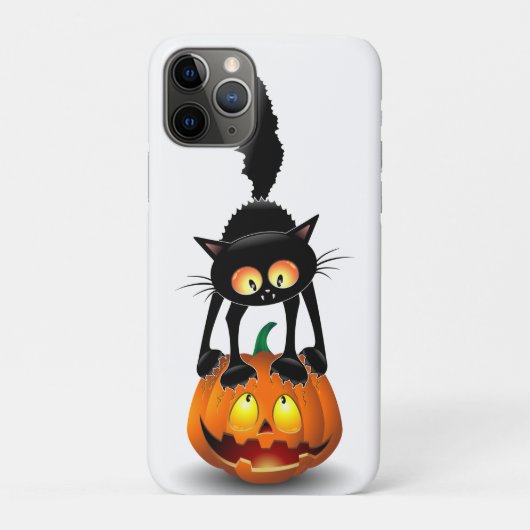 Cat Halloween erschreckter Cartoon auf Kürbiskröte Case-Mate iPhone Hülle (Rückseite)
