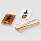 Cat Halloween erschreckter Cartoon auf Kürbiskröte Fächer (Non-assembled)