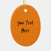 Cat Halloween erschreckter Cartoon auf Kürbiskröte Keramik Ornament (Hinten)