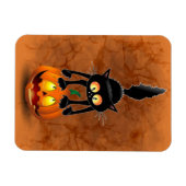 Cat Halloween erschreckter Cartoon auf Kürbiskröte Magnet (Horizontal)