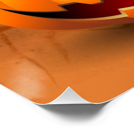 Cat Halloween erschreckter Cartoon auf Kürbiskröte Poster (Ecke)