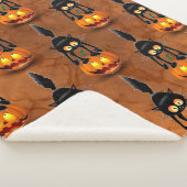 Cat Halloween erschreckter Cartoon auf Kürbiskröte Sherpadecke (3/4)