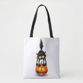 Cat Halloween erschreckter Cartoon auf Kürbiskröte Tasche (Vorderseite)