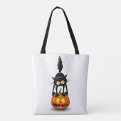 Cat Halloween erschreckter Cartoon auf Kürbiskröte Tasche (Rückseite)