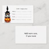 Cat Halloween erschreckter Cartoon auf Kürbiskröte Visitenkarte (Vorne/Hinten)