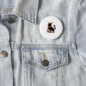 Cat Halloween Funny Spooky Jahreszeit Katze Hexenk Button (Beispiel)