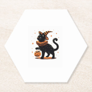Cat Halloween Funny Spooky Jahreszeit Katze Hexenk Untersetzer