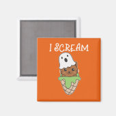 Cat Halloween Ghost I Schrei Eiscreme Puff Magnet (Vorderseite/Rückseite)