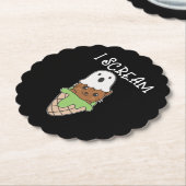 Cat Halloween Ghost I Schrei Eiscreme Puff Untersetzer (angewinkelt)