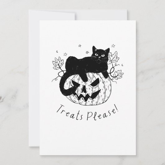 Cat Halloween-Herbst Einladung (Vorderseite)