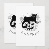Cat Halloween-Herbst Einladung (Vorne/Hinten)