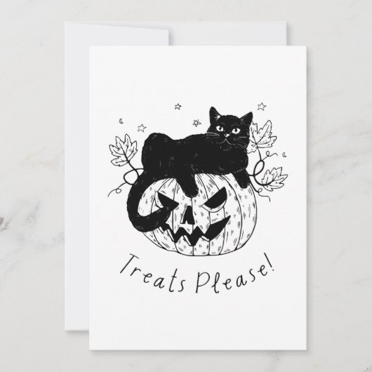 Cat Halloween-Herbst Feiertagskarte (Vorderseite)