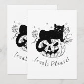 Cat Halloween-Herbst Feiertagskarte (Vorne/Hinten)