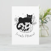 Cat Halloween-Herbst Feiertagskarte (Stehend Vorderseite)