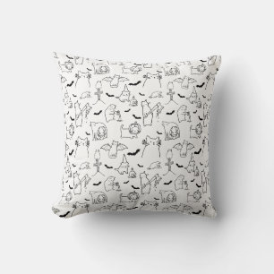 Cat Halloween Illustration Pattern Throw Kissen