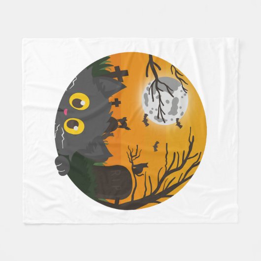 Cat Halloween Kitten Halloween-Kostüm Fleecedecke (Vorderseite (Horizontal))