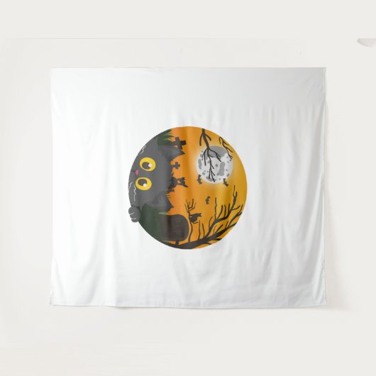 Cat Halloween Kitten Halloween-Kostüm Wandteppich (Vorderseite (Horizontal))