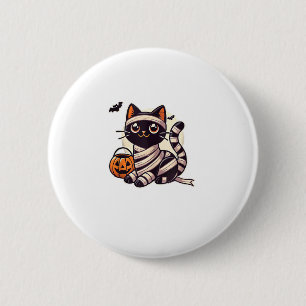 Cat Halloween Mummy Niedlich Cat Kids Button