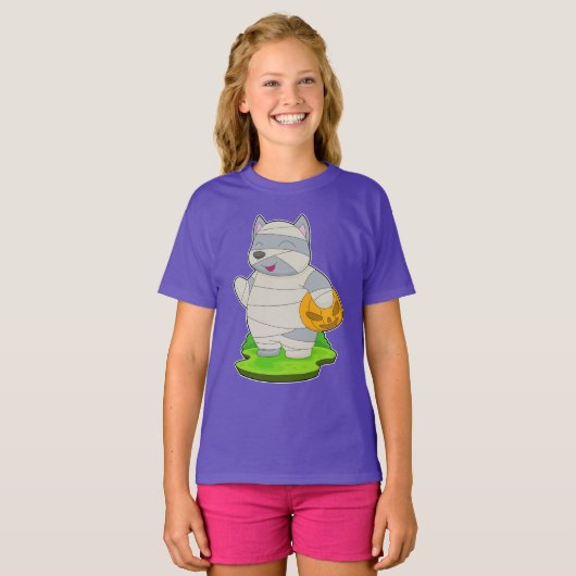 Cat Halloween Mummy T-Shirt (Vorne ganz)