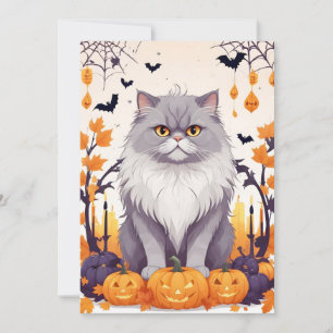 Cat Halloween Niedlich Adorable Funny Animal Carto Einladung