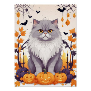 Cat Halloween Niedlich Adorable Funny Animal Carto Poster