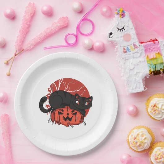 Cat Halloween Pappteller (Party)