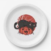 Cat Halloween Pappteller (Vorderseite)