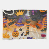 Cat Halloween-Party Geschirrtuch (Horizontal)
