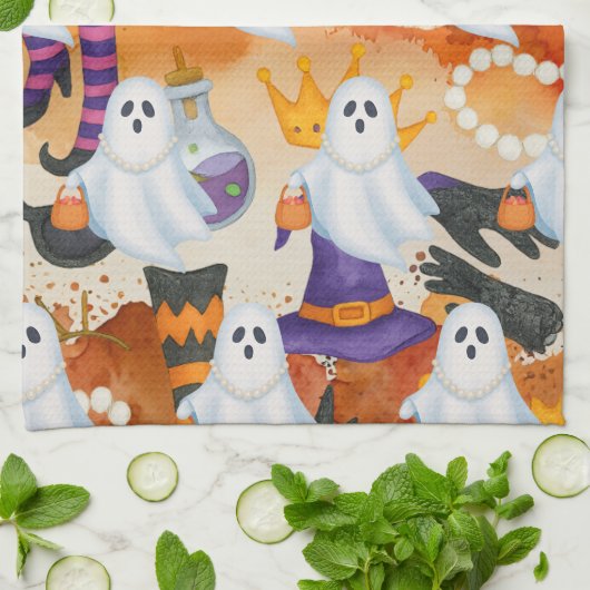 Cat Halloween-Party Geschirrtuch (Gefaltet)