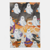 Cat Halloween-Party Geschirrtuch (Vertikal)