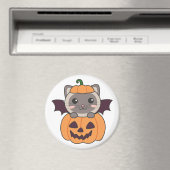 Cat Halloween Pumpkin Bat Kostüm Magnet (In Situ (Geschirrspüler))