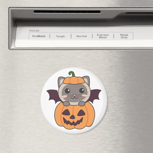 Cat Halloween Pumpkin Bat Kostüm Magnet (In Situ (Geschirrspüler))