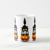 Cat Halloween Scared Cartoon Character stehend Kaffeetasse (Mittel)