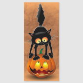 Cat Halloween Scared Cartoon Character stehend Magnetkarte (Vorderseite)