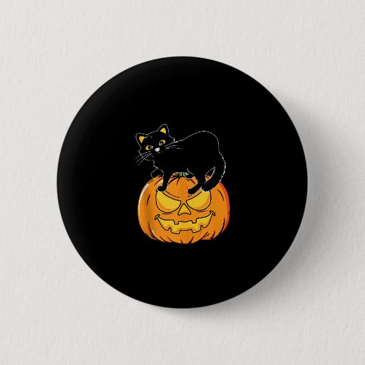 Cat Halloween Spooky Kitten Lover Trick oder Trete Button (Vorderseite)
