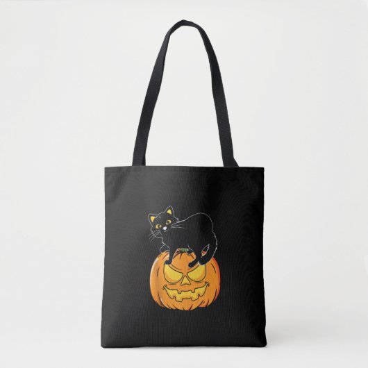 Cat Halloween Spooky Kitten Lover Trick oder Trete Tasche (Vorderseite)