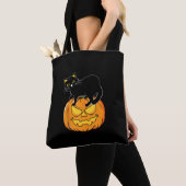 Cat Halloween Spooky Kitten Lover Trick oder Trete Tasche (Von Nahem)