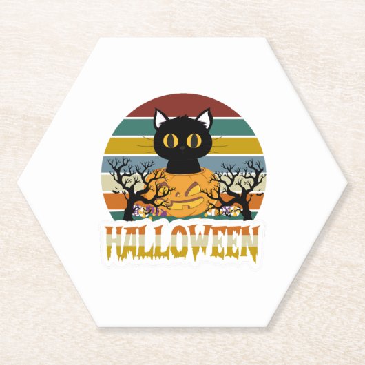 Cat Halloween Untersetzer (Vorderseite)