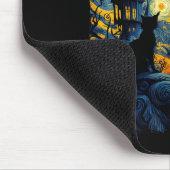 Cat Halloween Van Gogh Starry Night Pumpkin Men Wo Mousepad (Ecke)